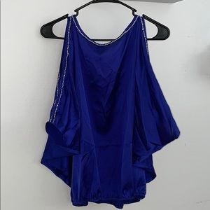 Purple Cut Put Sleeve Blouse